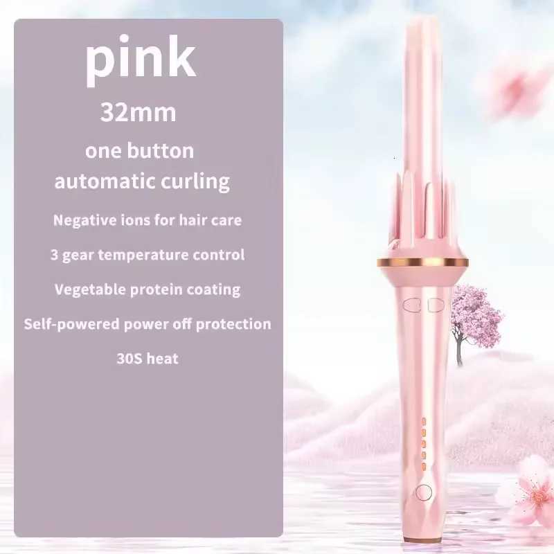 Portable ceramic electric curling iron PTC heating automatic rotating curling iron no damage hair styling toolT251210