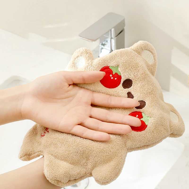 Kitchen TowelsCartoon Bear Hand Towels For Bathroom And Kitchen Soft Wipe Hand Towel Absorbent Towels For Quick Drying C251210