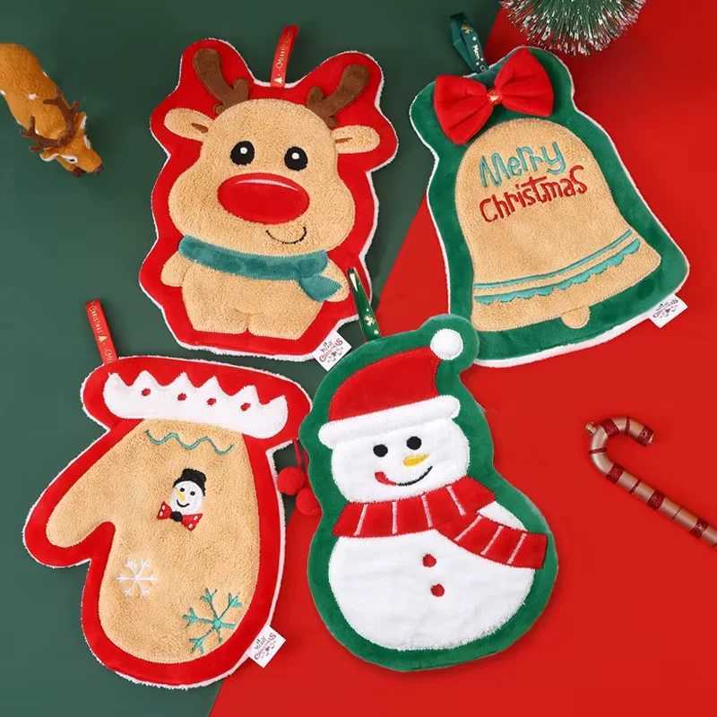 Christmas Santa Claus Hand Towel Single Piece - Soft Absorbent Creative Festive Design Perfect for Kitchen Bathroom Use C251210