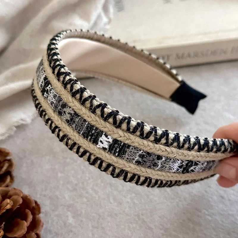 Bohen Mixed Color Knitted Hair Hoop Wen Simple And Versatile Wide Edge band Fashionable Hair Accory Y251210