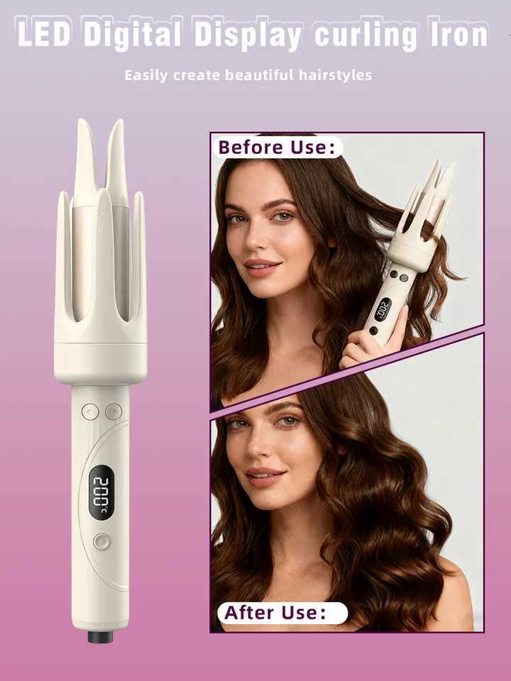 28mm automatic curler temperature control with digital display anion ceramic fast heating stylingT251210