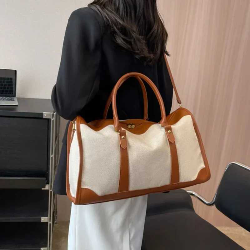 Wen Travel Storage Handbag Vintage Fitness Lage Bag Single Shoder Crossbody Bag Large Nyl PU Leather Bag 2025 Handbags Y251209