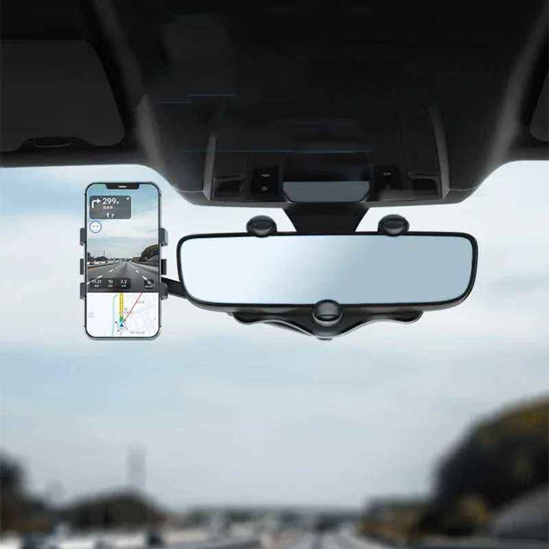 Rearview Mirror Phone Holder Car 360 Rotation Phone Mount Stable Gripper Smartphone Navigation Bracket For iPhone C251210