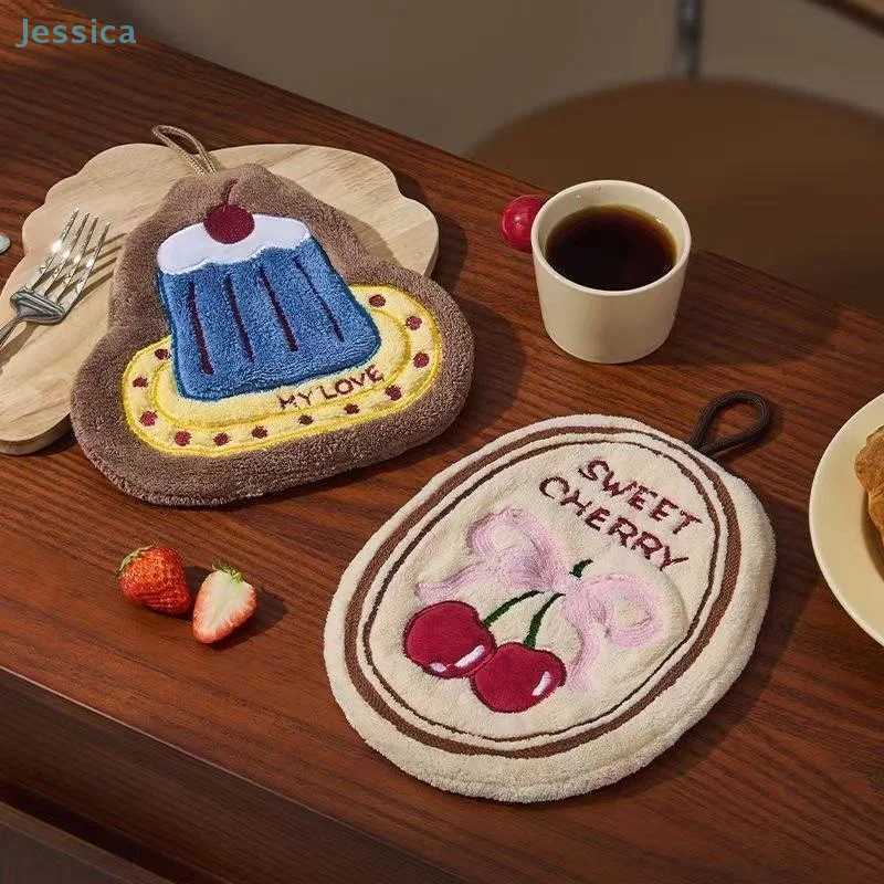 Coral Fleece Hand Towel Quick Drying Absorbent Hand Cloth Bathroom Hanging Towel Cleaning Wipe Cloth Handkerchief For Kitchen C251210