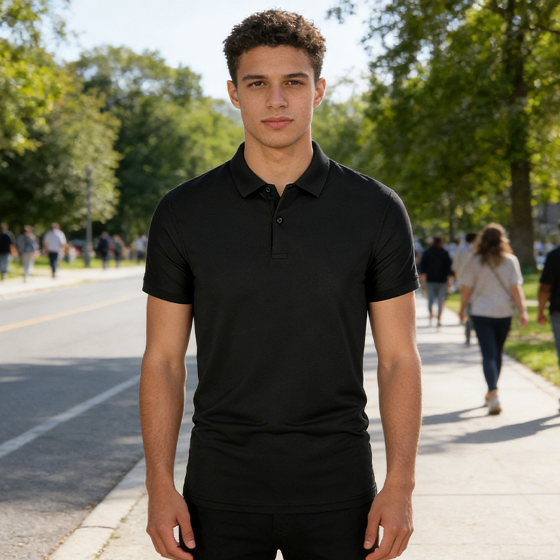 Men's Slim Fit Polo Shirt Short Sleeve Casual Golf Shirt with Collar for Daily & Business Wear CF132