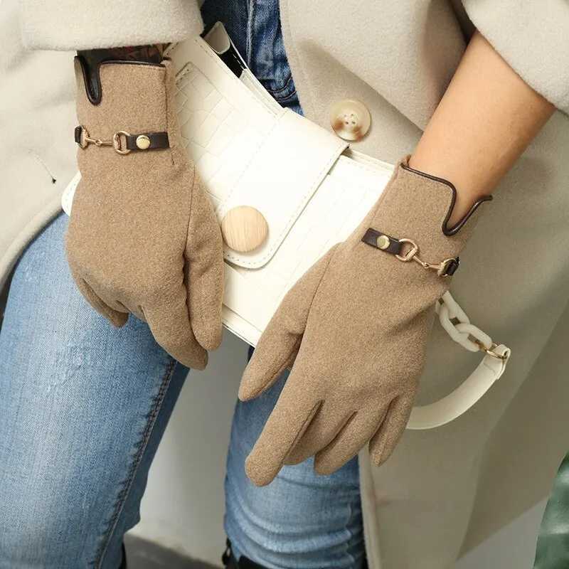 Fashion La G Mittens Wen Winter Vintage Touch Screen Driving Keep Warm Windproof Dropshi New Grace mitaine femme Y251210