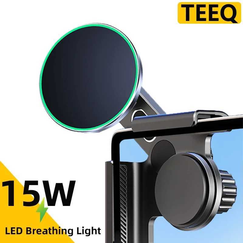 TEEQ For Tesla Model Y Junipe 2025 Model 3 HIGHLAND 2024 Cybertruck BYD Car Phone Mount Holder 15W Magnetic Wireless Charger C251210