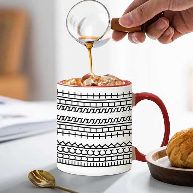 1183 oz Coffee Mug with Handle Tea Cup Novelty Microwave-Safe Coffee Cup Ceramic Drinking Cup Desktop Ornament for Kitchen Home C251210