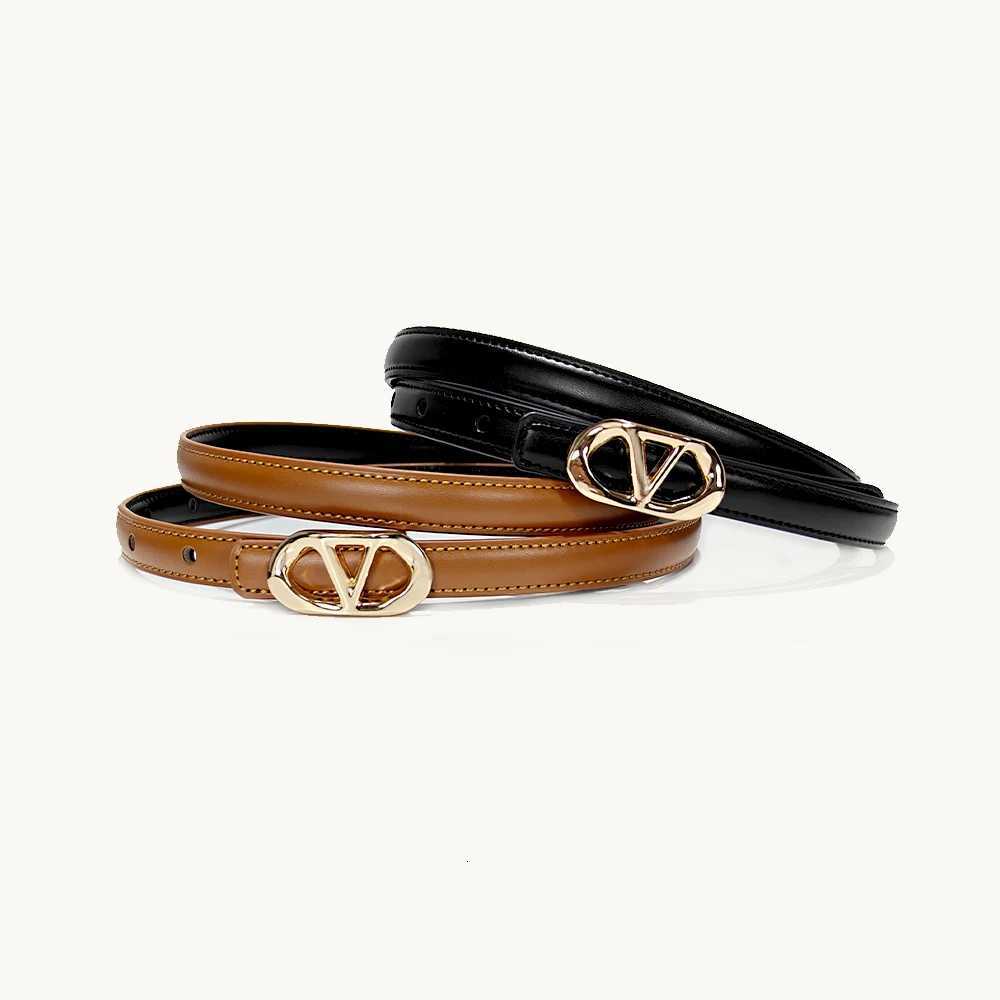 Luxury New fashion Letter V casual womens leather belt business style high-end Luxury Designer Dress Jeans Belt Elegant Thin Corset Y251210