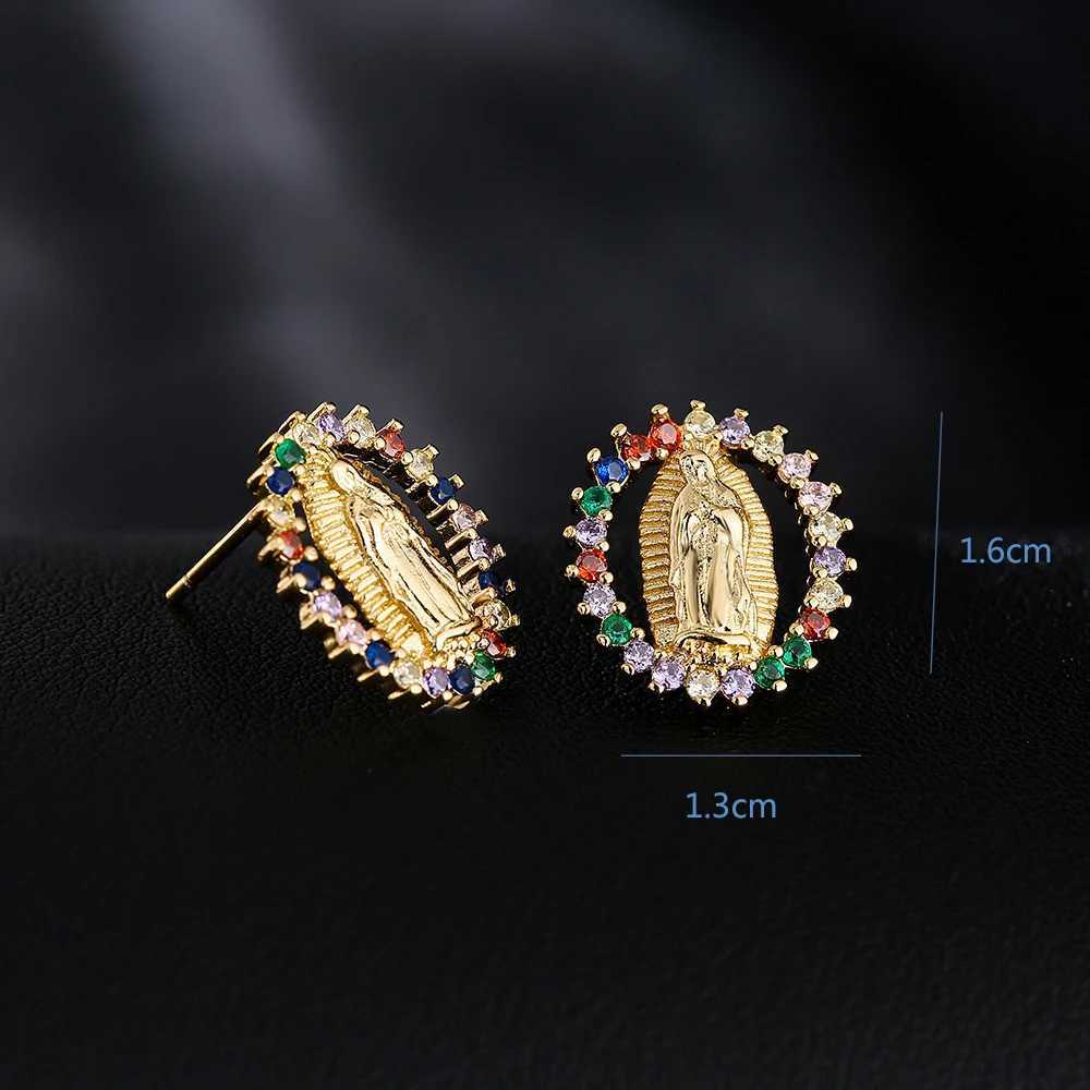 Gold Color Religious Wen Drop Earrings High Quty Virgin Mary Pendant Earrings With CZ StoneElegant Jewelry Gift Y251210