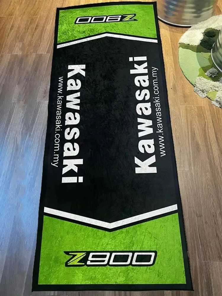 Garage Mat Motorcycle Carpet Racing Cool Moto Display Kawasaki Carpet for Kawasaki Motorcycle Area Rug Anti-slip Floor Decor Rug C251210