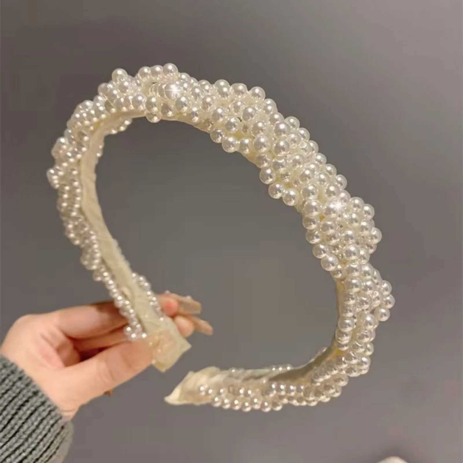 1PCBraided Pearl bands with Sparkling Accents Stylish Hair Hoops for Ladies Tren Hair Decor for Parties Daily Wear Y251210