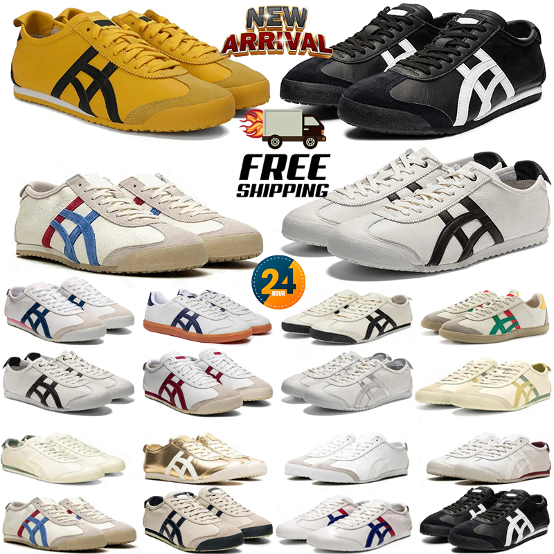 Tigers Running Shoes Mexico 66 Lifestyle Sneakers OnitsuKaes Women Men Designers Shoes Black White Blue Yellow Beige Low Breathable Fashion Trainers Loafer
