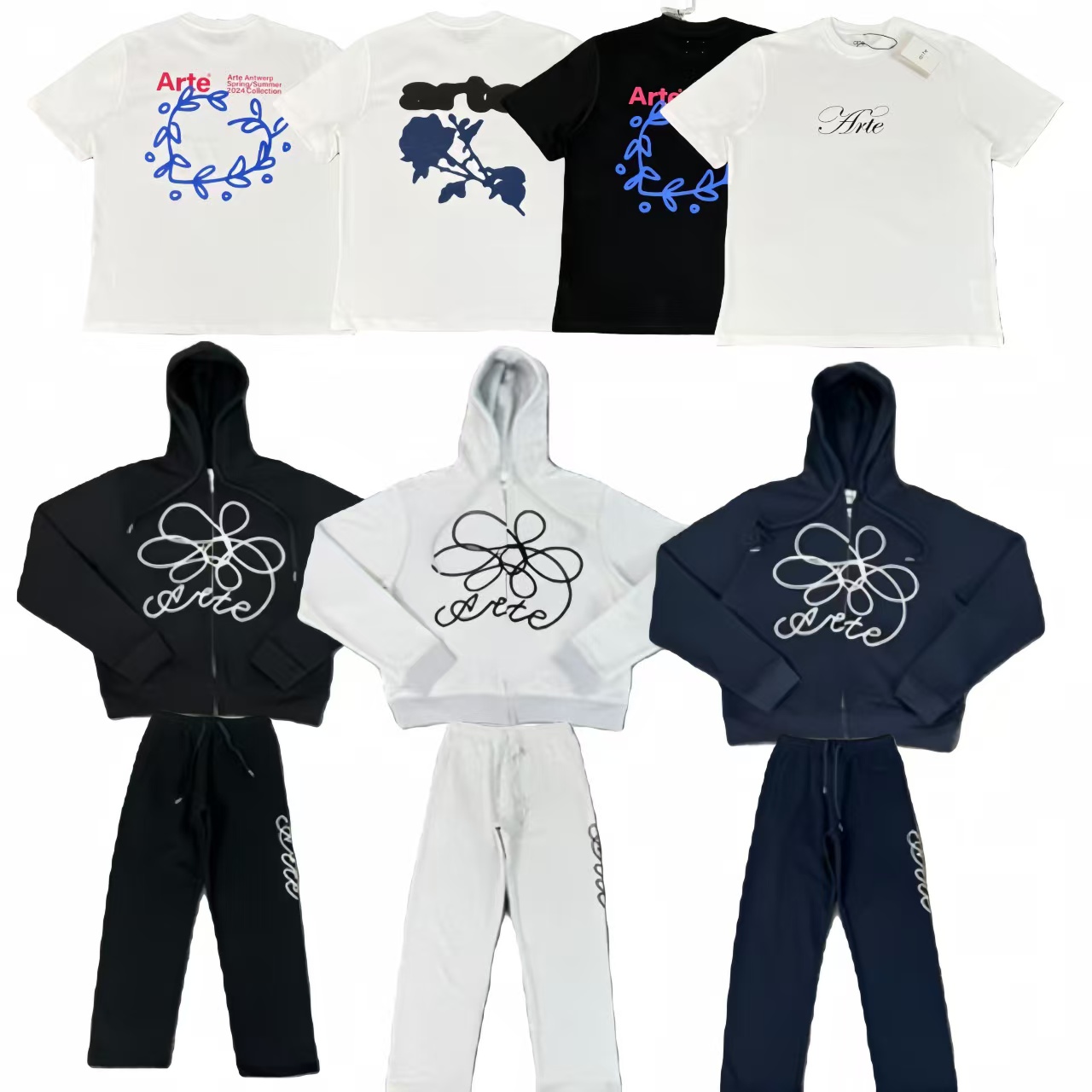 Arte T-shirt Hoodie Men's pants designer pure cotton hooded sweater sweater high-quality lapel pullover casual T short sleeved shirt knitted men's sportswear cotton