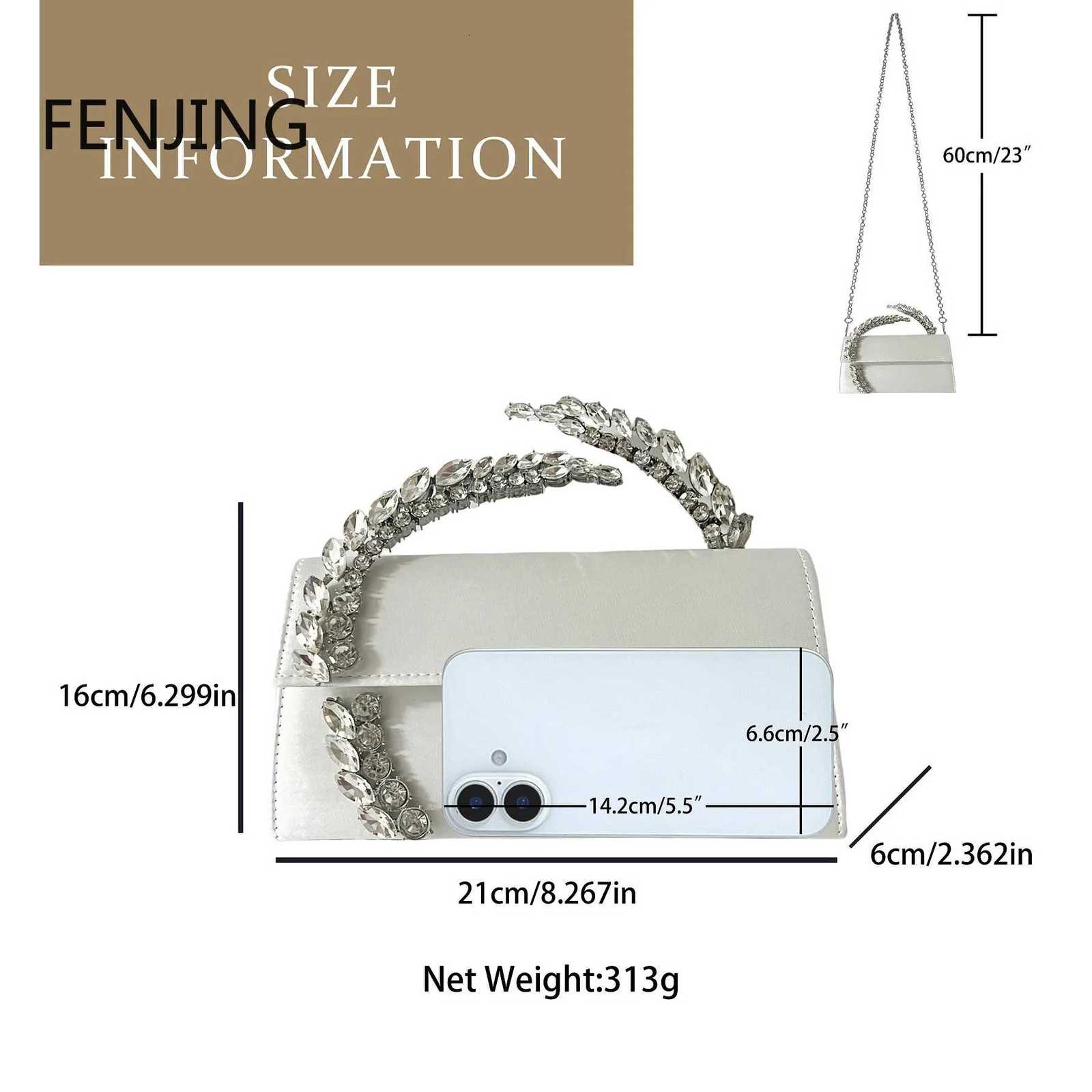 Luxury Satin Metal Handheld Women Handbag Crystal Shiny Rhinestones Diamond Evening Bags Wedding Party Clutch Purse Shoulder Bag K251210