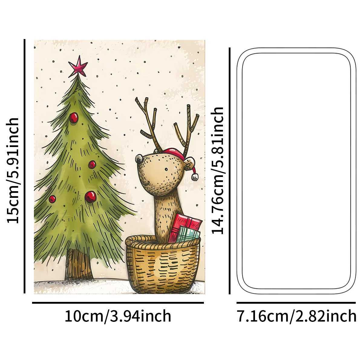 20pcs Christmas Decor Postcards With StickersFor Christmas He Off Wall Art DecorDiy Christmas CraftsGift Wrapping Cards H251210