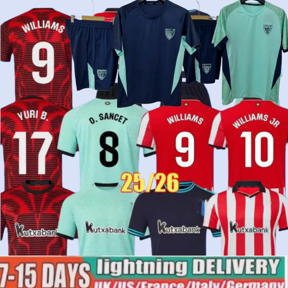 25/26 bilbao Soccer Jerseys retro 1995 97 98 Centenary Athletic Football Shirts 2024 2025 2026 WILLIAMS O.SANCET WILLIAMS JR Player Version Men Uniforms Kids Kits 666