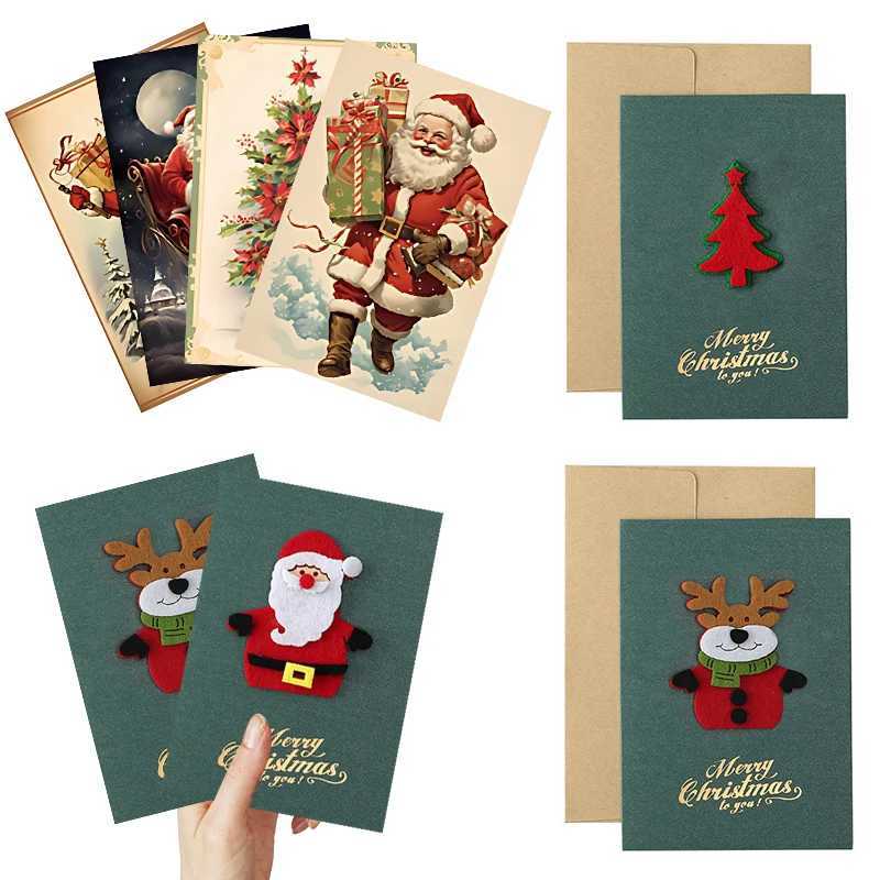Christmas Cards Festival Holiday Greeting Cards Retro Illustrations Postcard DIY Christmas Scene Background Wall Decorations ZYF H251210
