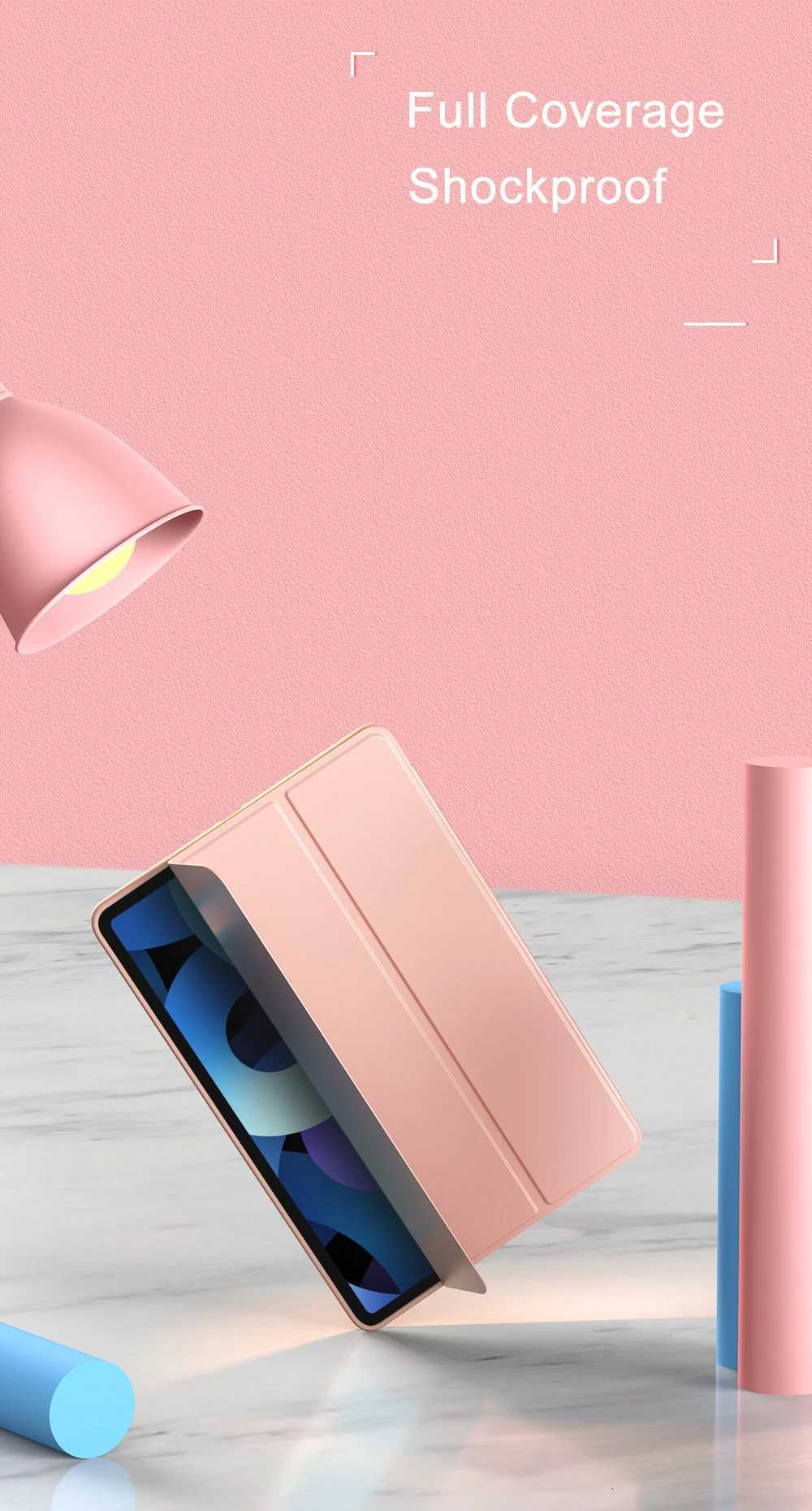 For iPad Air Pro MINI Case 3 4 5 6 7 8 9 10th Generation 3-fold Leather Tablet Sle Liquid Silicon Soft St1 129 13 Cover H251210