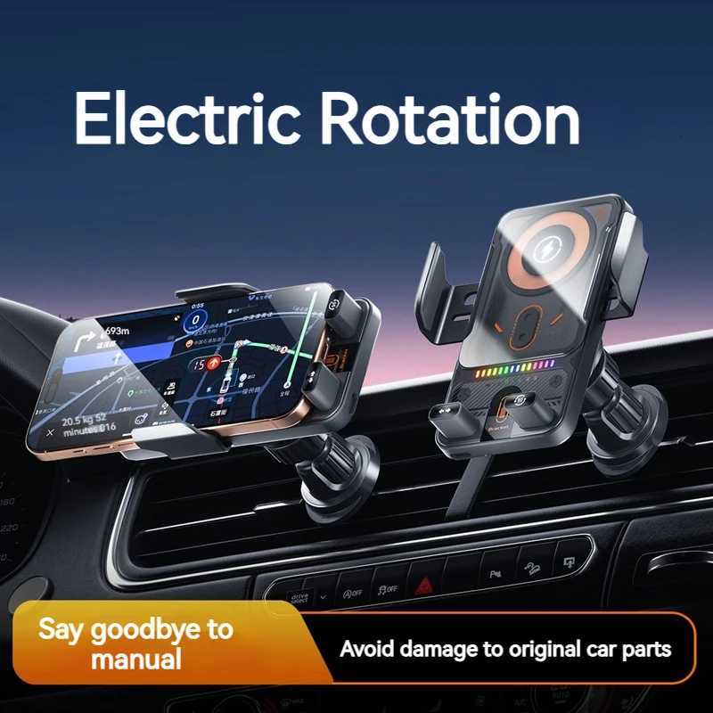 2025 New F18 Car Wireless Charger Holder Auto-Sensing Electric Telescopic 90 Rotation Ambient Light Universal for /Phones C251210
