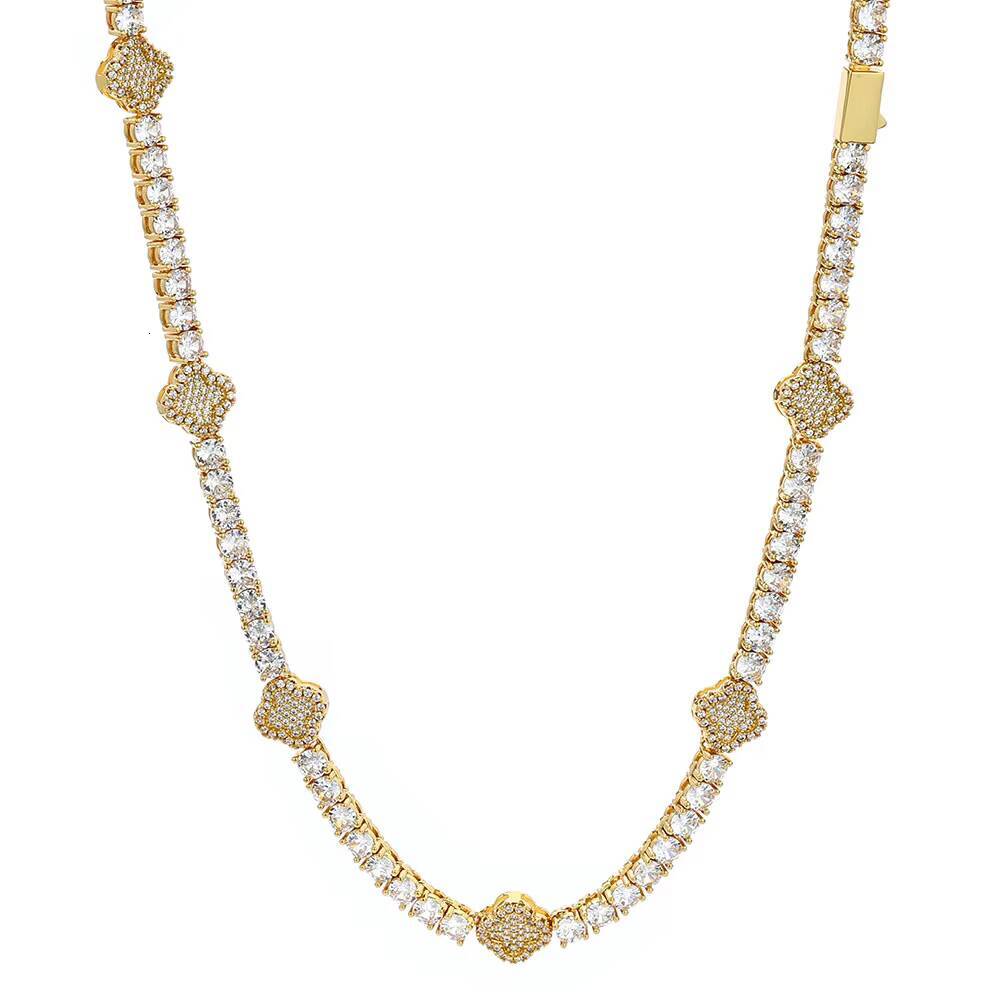 Hip Hop Jewelry Tennis Chain 925 Silver Gold/Platinum Plated Moissanite Four Leaf Clover Necklace GRA Certificate Pass Diamond