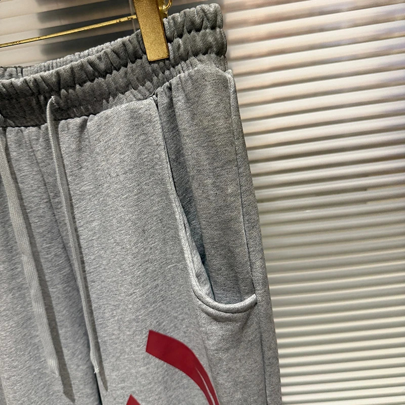 Men Women Unisex Casual Classic Letters Print Mowalola Sweatpants Top Quality Cotton Oversize Vintage Gray Drawstring Pants 251210