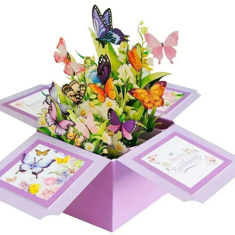 1pc 3D -Up Birthday Greeting Card Family Friends Birthday Cards Floral and Design for Any Recipient Party Supplies H251210