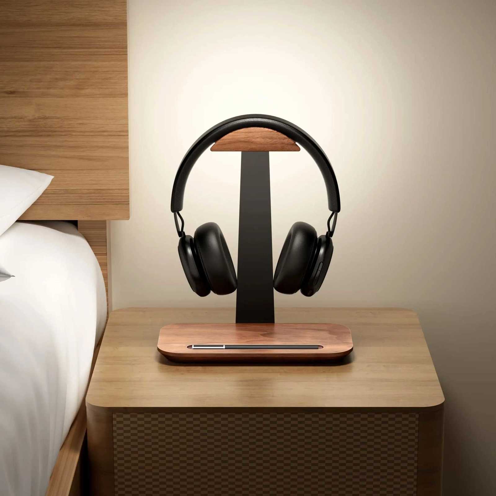 Wooden Universal phone Stand Aluminuim Alloy set Holder Aluminum Earphone Display with Pen slot C251210