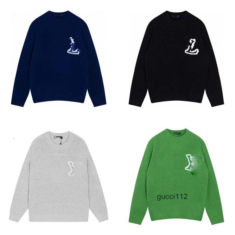 Designer Mens sweaters Pullover knitted loose knitwear hip hop clothing sweater back with lette louisvuittion louisvuinton louis vuitton lvs louievuitton J7WI