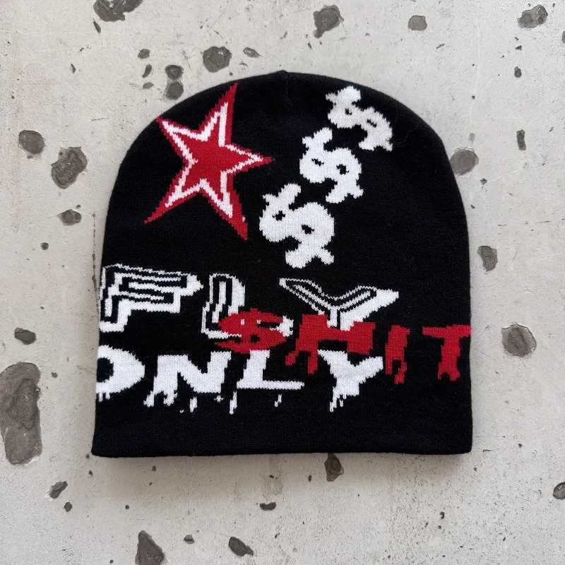 Luxury 1pc Unisex Jacquard beanie Hat with Star PrintCasual and VersatileWarm for Autumn and Winter Outdoor Streetwear Hip-hop Style Y251209