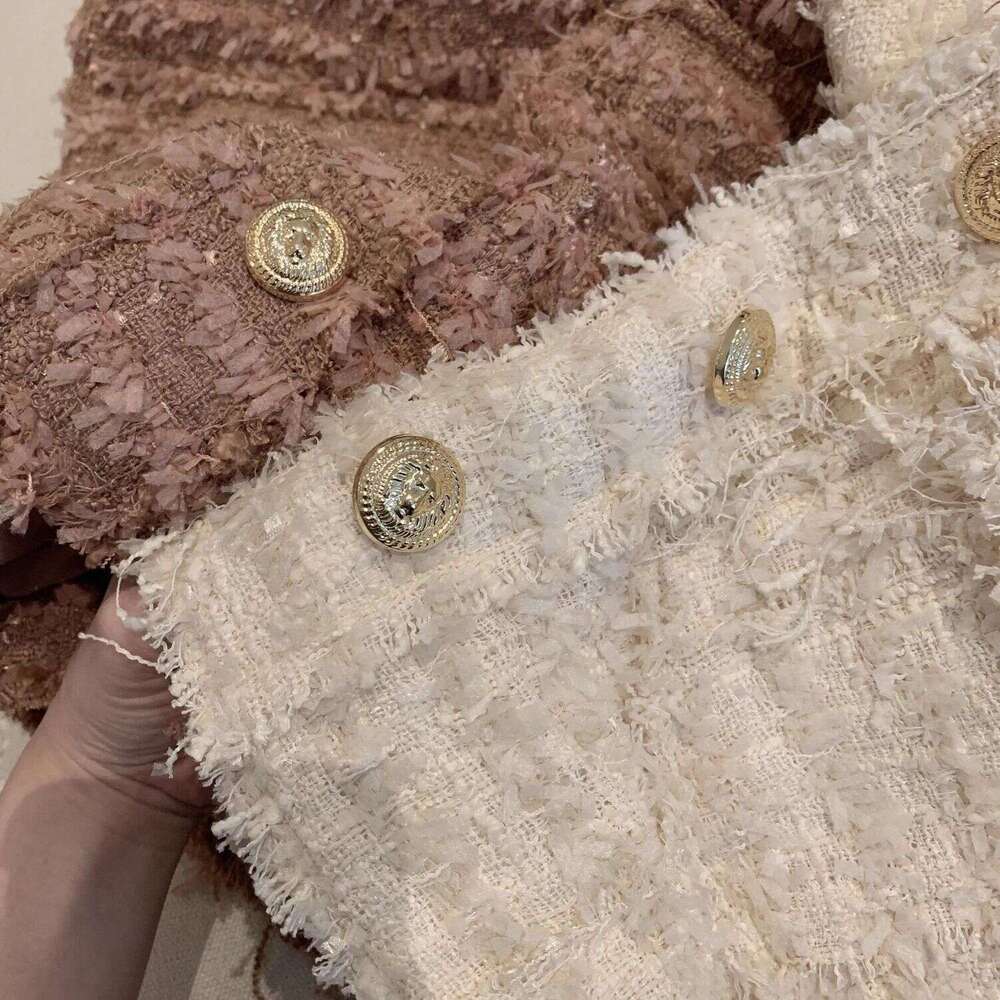 Fragrance Mini Bus Light Luxury Thousand Feel Heavy Brushed Craft Gold Buckle Custom-Dyed Dress