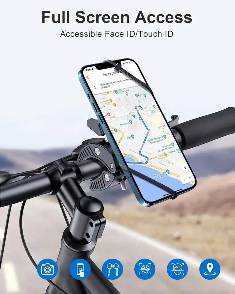 EWA Magnetic Bicycle Phone Holder Rotating Motorcycle Handlebar HolderBicycle Scooter Phone Clip for iPhone 16 Pro Max15 14 13 C251210