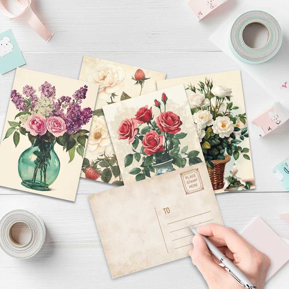 32pcs botanical and floral postcards ro decoration stickers brochure material souvenirs collectibles and mailing H251210
