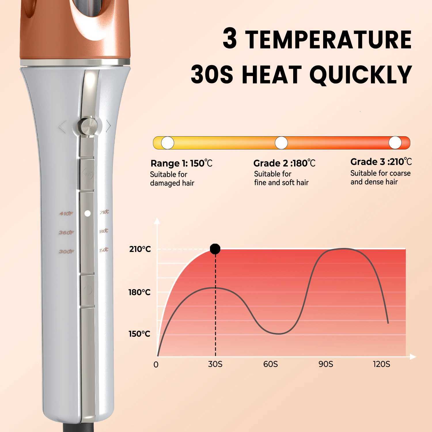 Automatic Curling Iron Large Curl Negative Ion Hair Styling Tool for Women Damage Free Hair Curling Wand Big Wave HairT251210