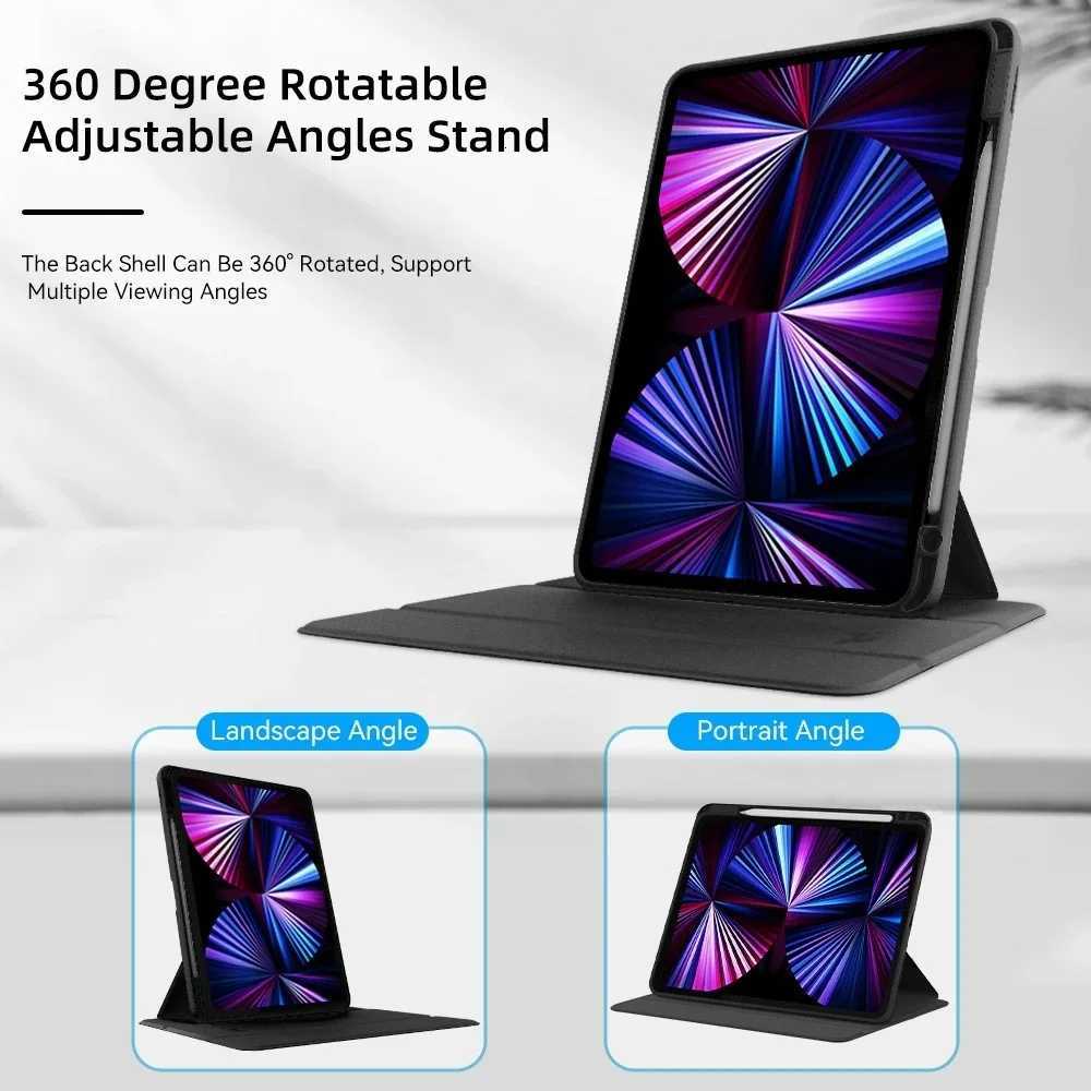 For iPad Air 4th 5th 109 Pro 11 M4 Air13 Magnetic Case For iPad 10 10th 102inch Air11 Mini 6 7 360 Rotating Detachable Cover H251210