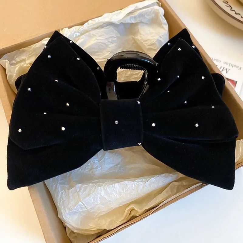 1pc high-end flash diamond bow hair clip for wen new large size shark clip back of the clip hair accory Y251210
