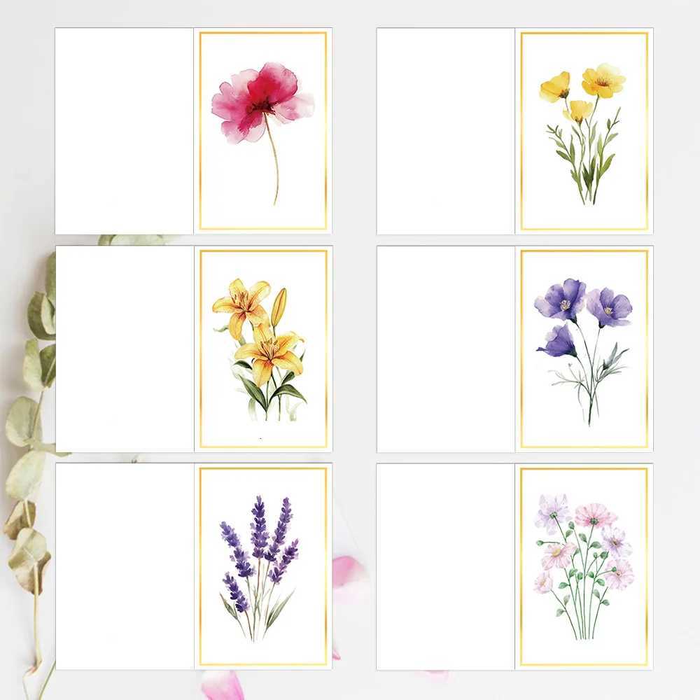 12pcs/set Vintage Floral Greeting Cards Set with Envelopes Blank Greet Cards for Wedding Birthday Party Decor H251210