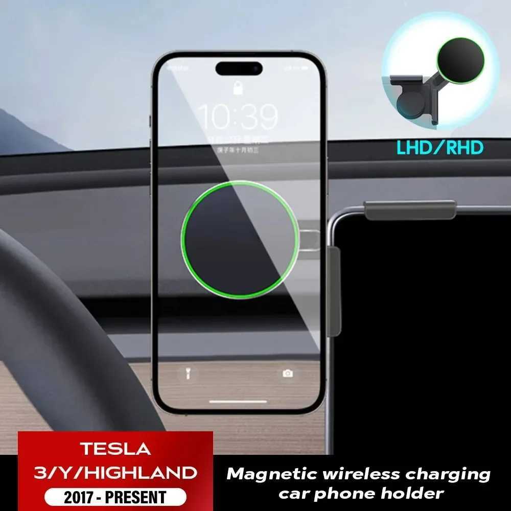 TEEQ Magnetic Wireless Charger Car Phone Holder for Tesla Model 3/Y/Highland 2025 BYD Atto 3 - 15W Fast Charging C251210