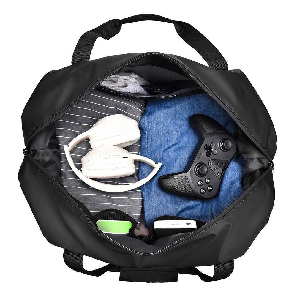 Mens Gym Bag - Black Adjustable Shoder Strap Duffel Bag for Gym Travel and Sports Lovers Fitness Gear Bag Y251209