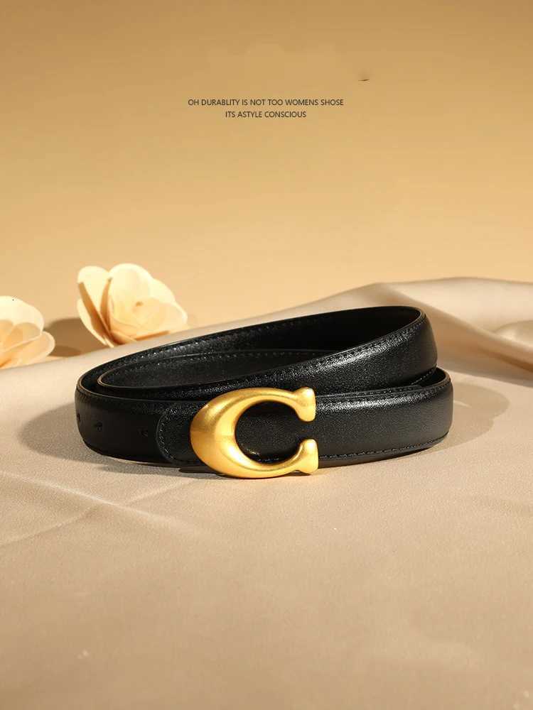 Luxury Fashion Designer Womens Belt 23CM Genuine Leather Belt Alphabet Gold Buckle Ultra Thin Belt For All Occasions Y251210