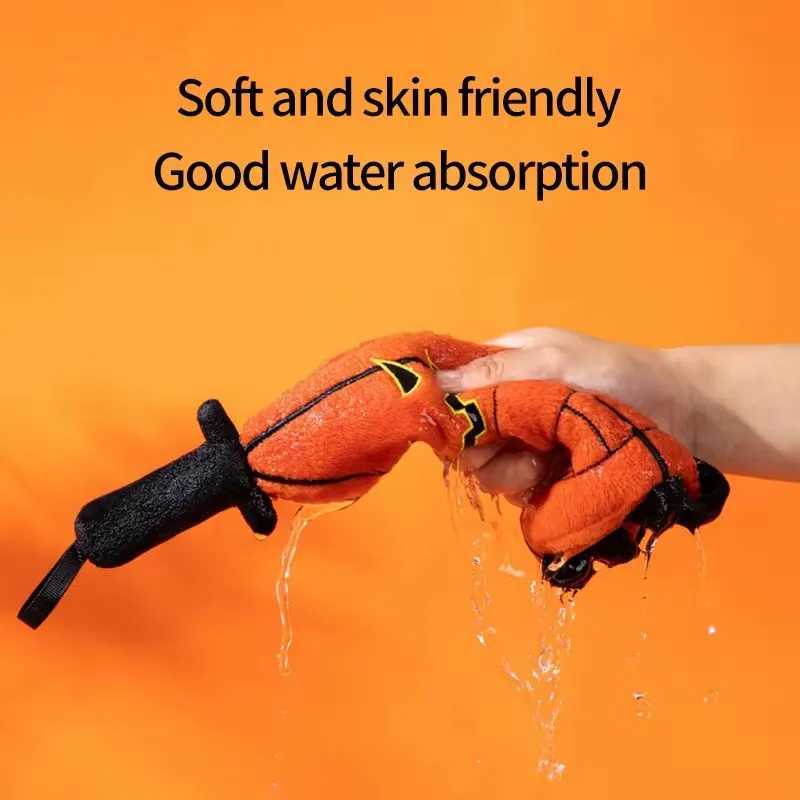 Halloween Theme Hand Towel Super Absorbent Kitchen Towel Cartoon Pumpkin Vampire Hand Towels Kitchen Bathroom Rag Dishcloth C251210