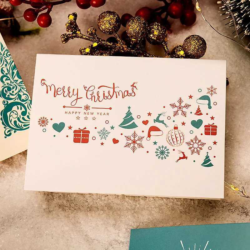 10pca Christmas Greeting CardChristmas Gift Box Thank-You Card Message Card Business Festival Thank You Blessing Postcard H251210