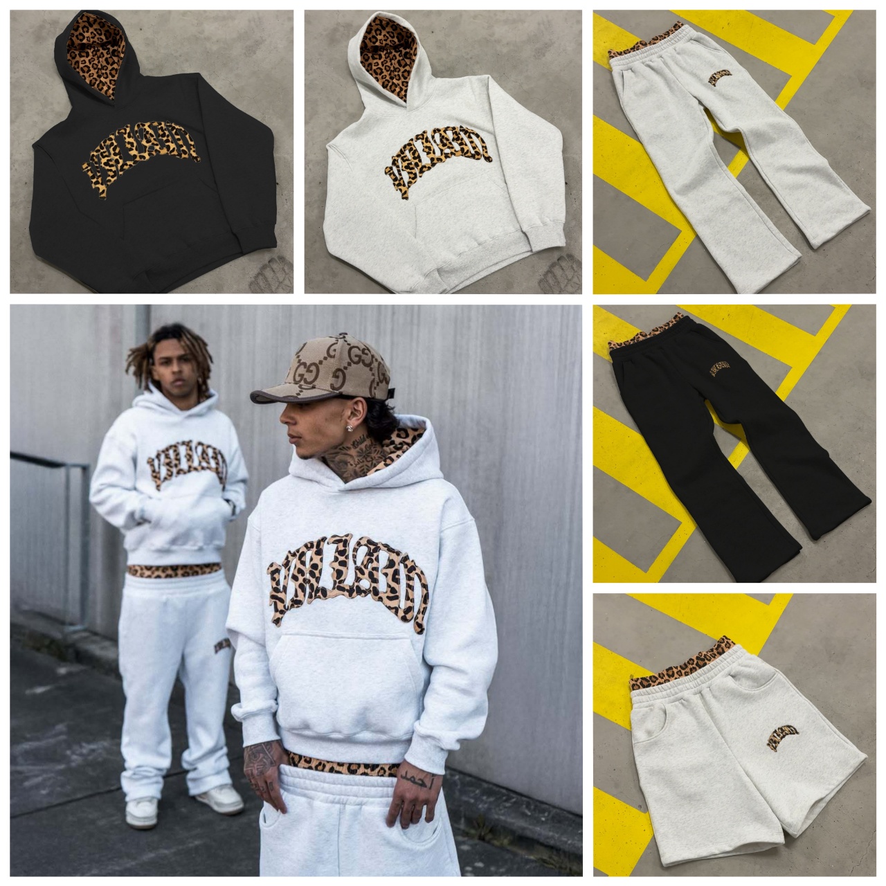 Women's Pants Leopard Print Letter Double Waistband Street Casual Y2K Style Men's And Versatile Sweatpants