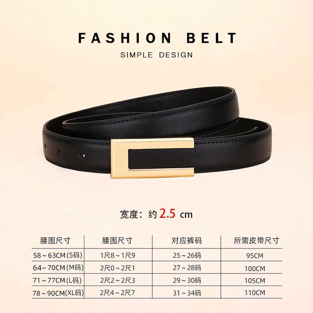Luxury Genuine leather belt for women cowhide fashion waist belt versatile smooth buckle 2025 dress decoration belt for Y251210