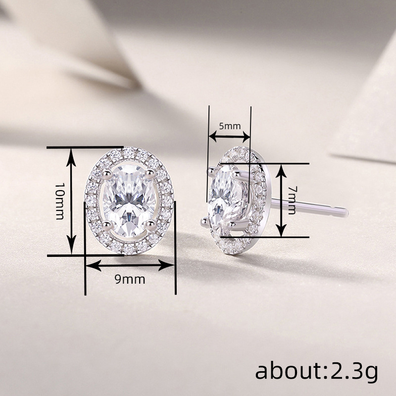 Choucong Ins Top Sell Stud Earrings Luxury Jewelry 925 Sterling Silver Oval Cut 5A Cubic Zircon CZ Diamond Gemstones Party Elegant Women Wedding Earri