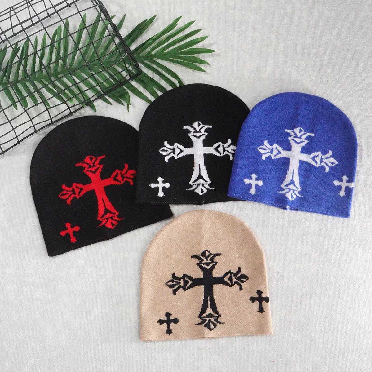 Luxury Knitted Hat Cross Autumn and Winter Warmth Unisex Embroidery Yarn Hat Cross-border Source Manufacturer Direct Supply Hat Y251209