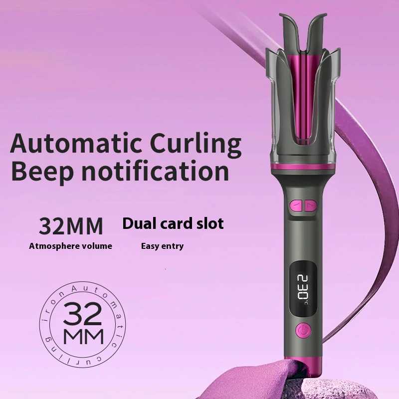 Automatic Curling Iron 32MM Double Slot Negative Ion Portable Hair Curler Constant Temperature Anti Hot Styler for TravelT251210