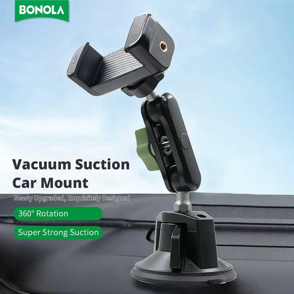 Bonola Vacuum Phone Holder with Clip for Car 360 Adjustable Suction Cup Car Phone Mount Captible Big Size Cellphone Foldable C251210