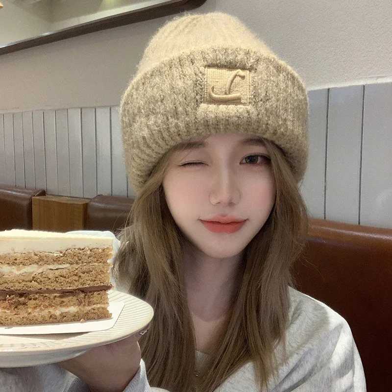 Luxury Fashion Beanies For Women Warm Ear Protection Pullover Solid Color Woolen Crochet Bonnet Anti-cold Winter Knitted Hat Y251209