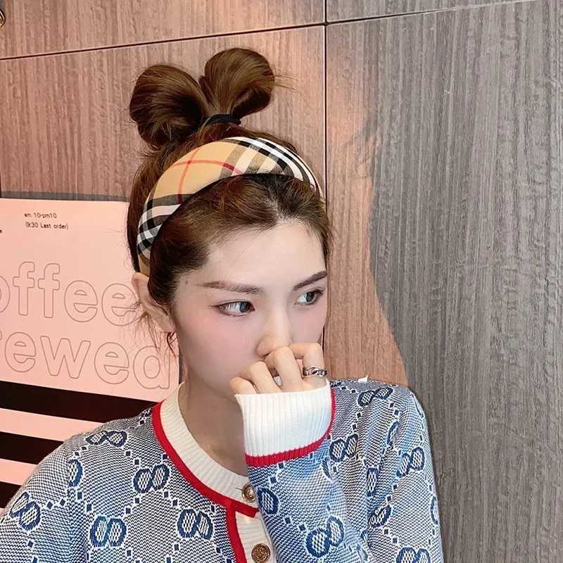 Classic Double Layer Korean Style Striped Plaid Hairband Hair Accessories For WomenT251210